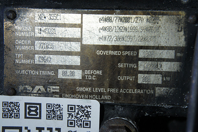 Номер двигателя и фотография площадки DAF XE 355 C1