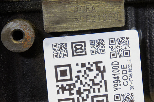 Номер двигателя и фотография площадки KIA D4FA