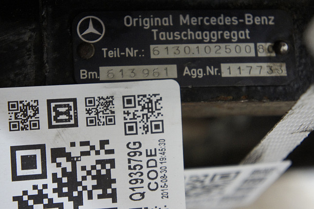 Номер двигателя и фотография площадки Mercedes OM 613.961