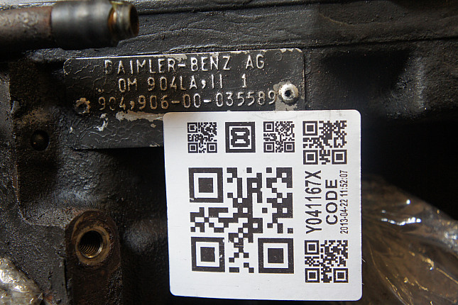 Номер двигателя и фотография площадки MERCEDES-BENZ OM904LAII/1 90490600030199